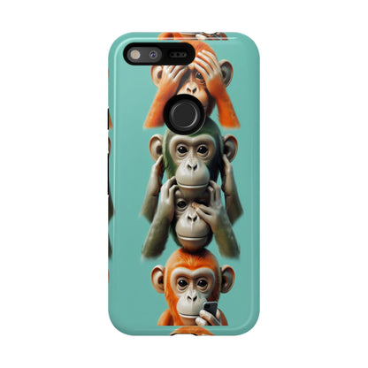 "Evolution - The Fourth Monkey" (striped background)