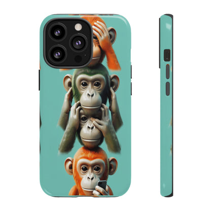 "Evolution - The Fourth Monkey" (striped background)