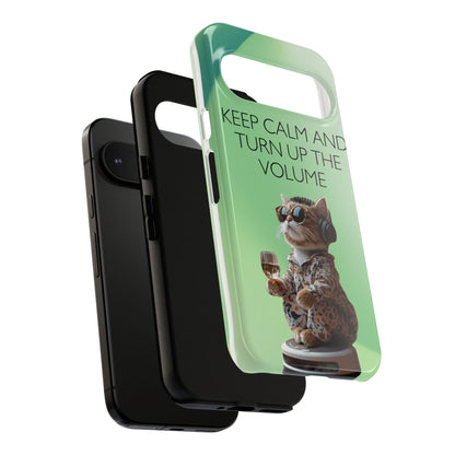 "Keep calm and turn up the volume" Mobile Phone Case (green)