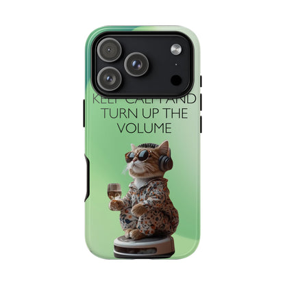 "Keep calm and turn up the volume" Mobile Phone Case (green)