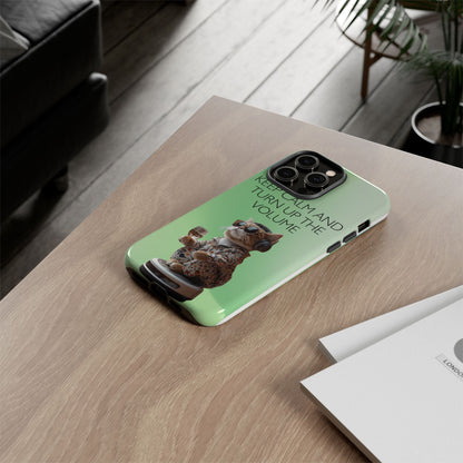 "Keep calm and turn up the volume" Mobile Phone Case (green)
