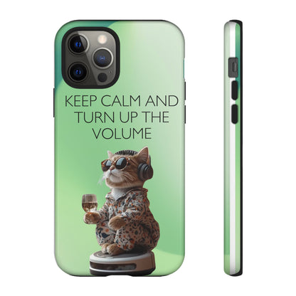 "Keep calm and turn up the volume" Mobile Phone Case (green)