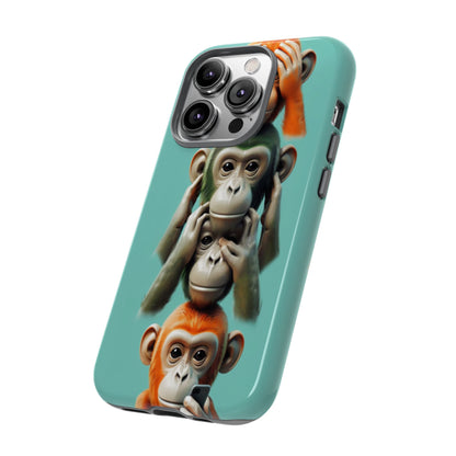 "Evolution - The Fourth Monkey" (striped background)