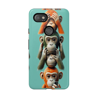 "Evolution - The Fourth Monkey" (striped background)