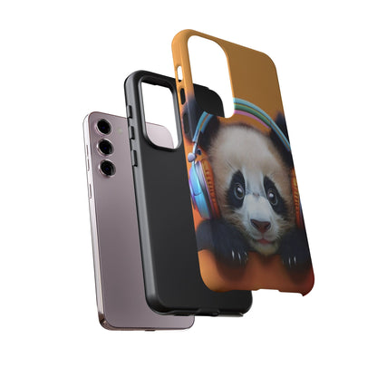 "Baby Panda wearing Headphones" Mobile Phone Case