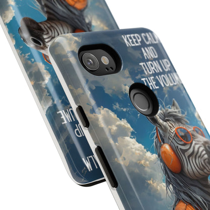 "Keep calm and turn up the volume." Mobile Phone Case