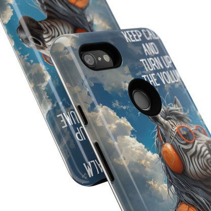 "Keep calm and turn up the volume." Mobile Phone Case