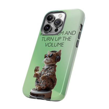 "Keep calm and turn up the volume" Mobile Phone Case (green)