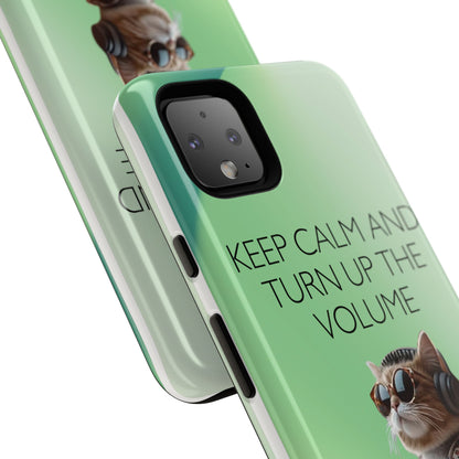 "Keep calm and turn up the volume" Mobile Phone Case (green)