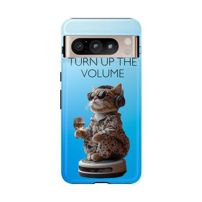 "Keep calm and turn up the volume" Mobile Phone Case (blue)