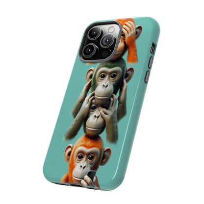 "Evolution - The Fourth Monkey" (striped background)