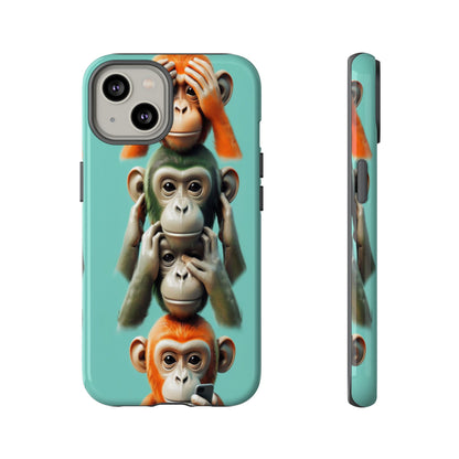 "Evolution - The Fourth Monkey" (striped background)