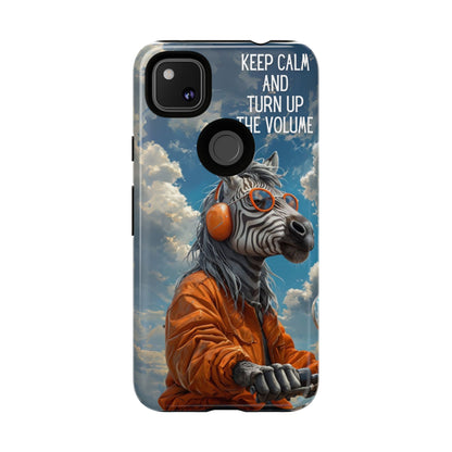 "Keep calm and turn up the volume." Mobile Phone Case