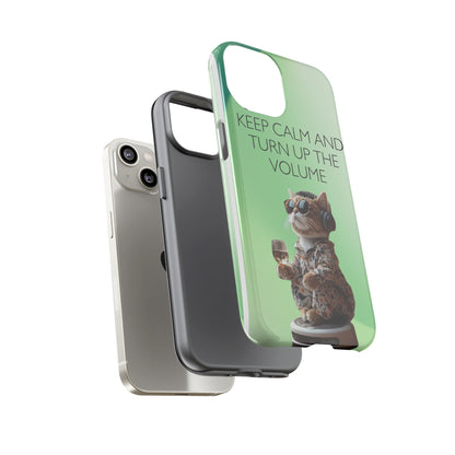 "Keep calm and turn up the volume" Mobile Phone Case (green)