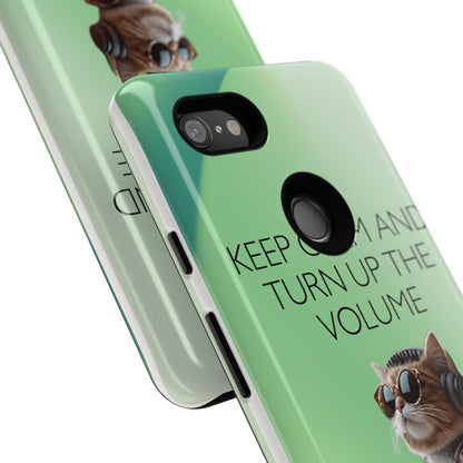"Keep calm and turn up the volume" Mobile Phone Case (green)