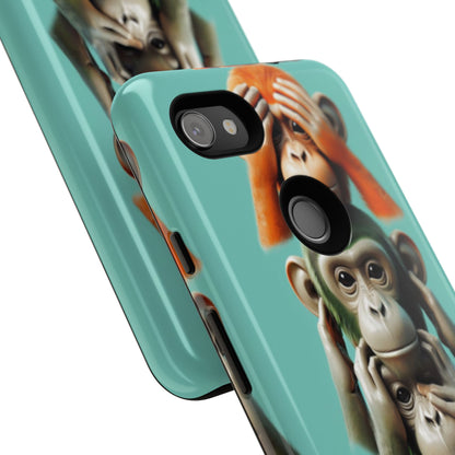 "Evolution - The Fourth Monkey" (striped background)