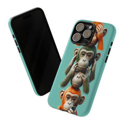 "Evolution - The Fourth Monkey" (striped background)