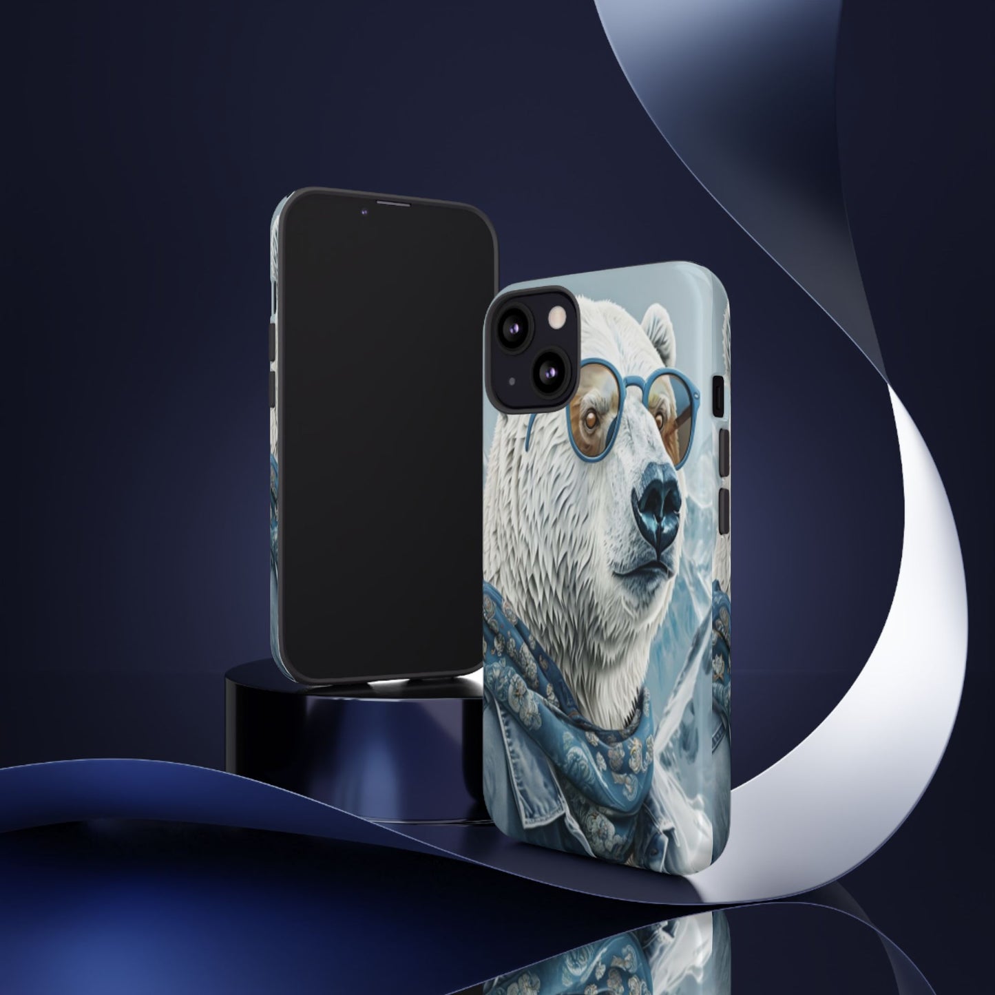 "Urban Zen Polar Bear" Mobile Phone Case (blue)