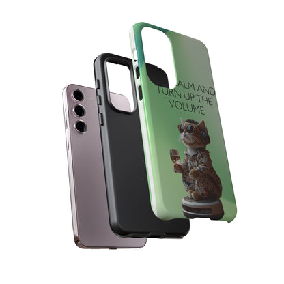 "Keep calm and turn up the volume" Mobile Phone Case (green)