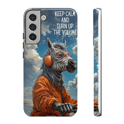 "Keep calm and turn up the volume." Mobile Phone Case