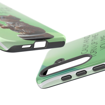 "Keep calm and turn up the volume" Mobile Phone Case (green)