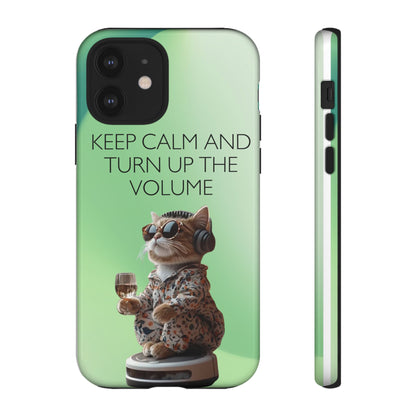 "Keep calm and turn up the volume" Mobile Phone Case (green)