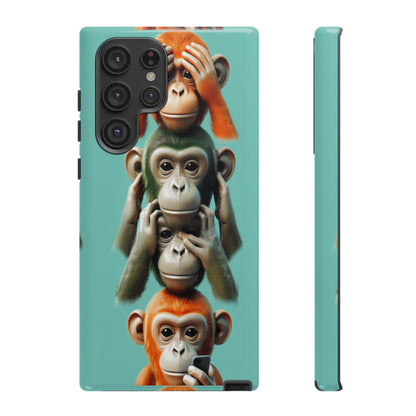 "Evolution - The Fourth Monkey" (striped background)