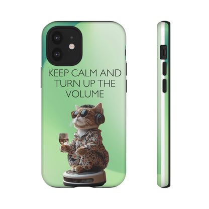 "Keep calm and turn up the volume" Mobile Phone Case (green)