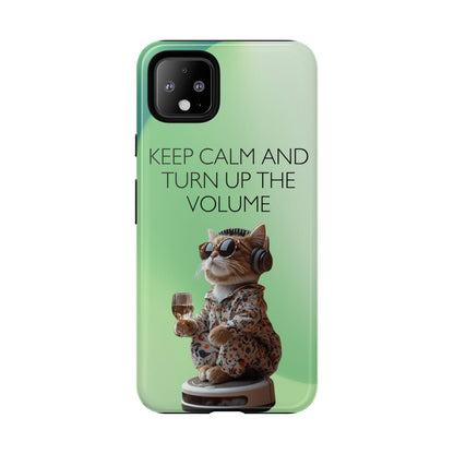 "Keep calm and turn up the volume" Mobile Phone Case (green)