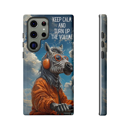 "Keep calm and turn up the volume." Mobile Phone Case