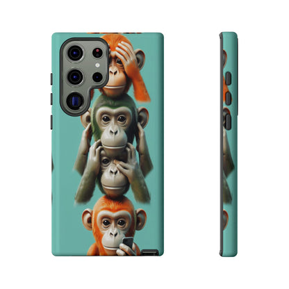 "Evolution - The Fourth Monkey" (striped background)