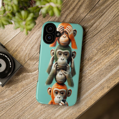 "Evolution - The Fourth Monkey" (striped background)