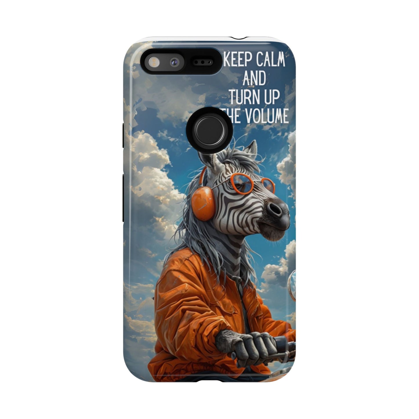 "Keep calm and turn up the volume." Mobile Phone Case