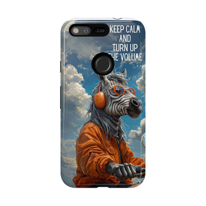"Keep calm and turn up the volume." Mobile Phone Case