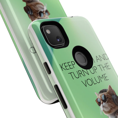 "Keep calm and turn up the volume" Mobile Phone Case (green)