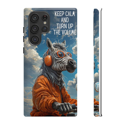 "Keep calm and turn up the volume." Mobile Phone Case