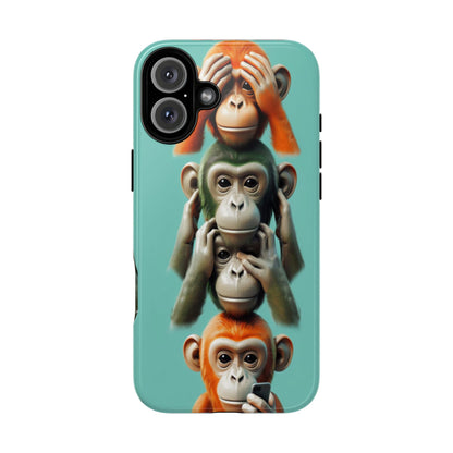 "Evolution - The Fourth Monkey" (striped background)