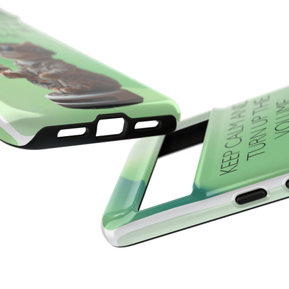 "Keep calm and turn up the volume" Mobile Phone Case (green)