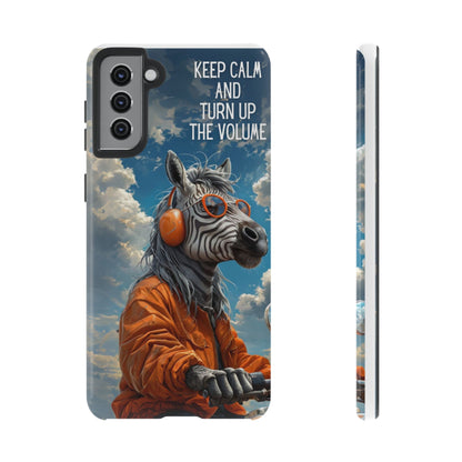 "Keep calm and turn up the volume." Mobile Phone Case