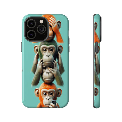 "Evolution - The Fourth Monkey" (striped background)
