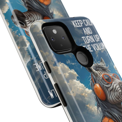 "Keep calm and turn up the volume." Mobile Phone Case