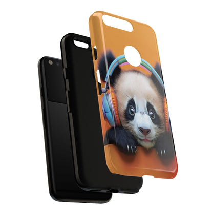 "Baby Panda wearing Headphones" Mobile Phone Case