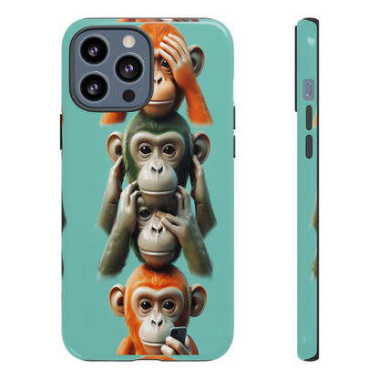 "Evolution - The Fourth Monkey" (striped background)