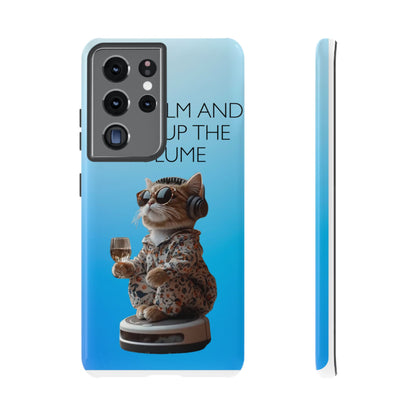 "Keep calm and turn up the volume" Mobile Phone Case (blue)