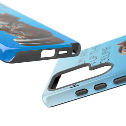 "Keep calm and turn up the volume" Mobile Phone Case (blue)