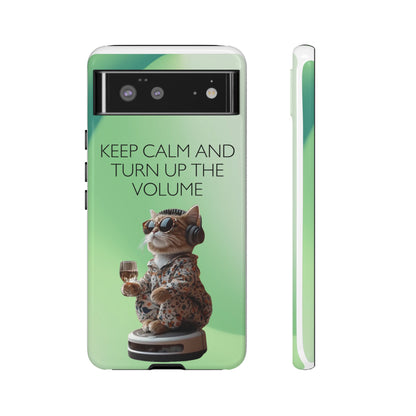 "Keep calm and turn up the volume" Mobile Phone Case (green)
