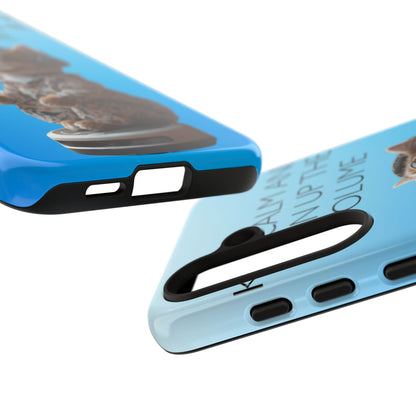 "Keep calm and turn up the volume" Mobile Phone Case (blue)