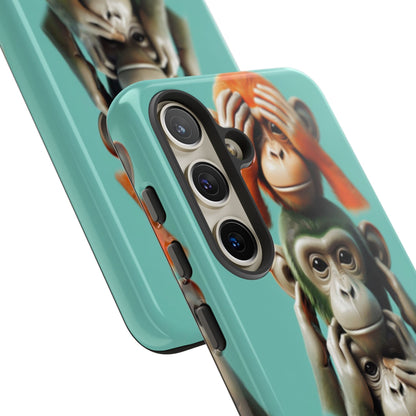 "Evolution - The Fourth Monkey" (striped background)