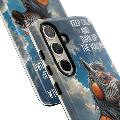"Keep calm and turn up the volume." Mobile Phone Case