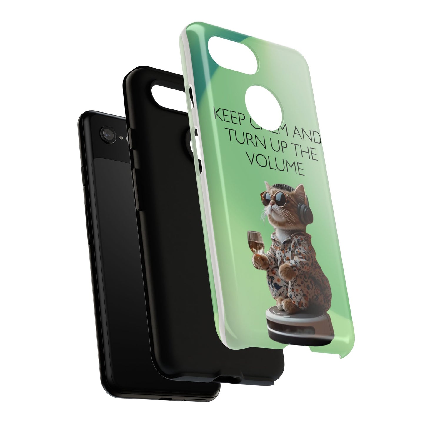 "Keep calm and turn up the volume" Mobile Phone Case (green)